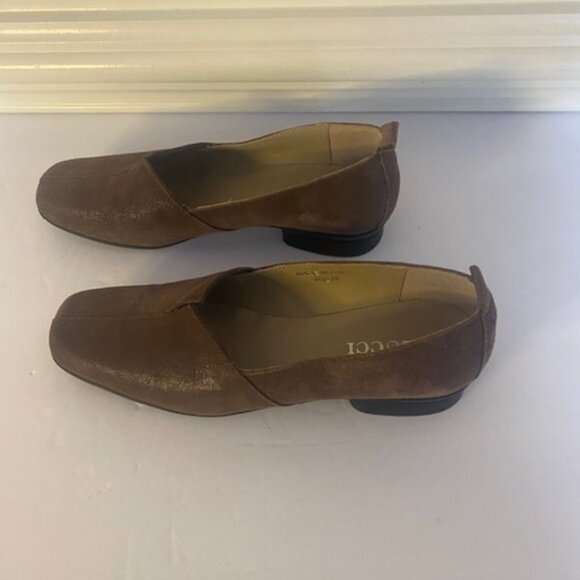 Sesto Meucci Brown Metallic Suede Slip On Women's Flats Size 6.5N - Picture 5 of 7